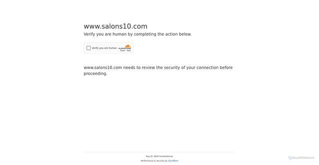 Security scan screenshot of https://www.salons10.com/login/107799266804970?e=1458705626