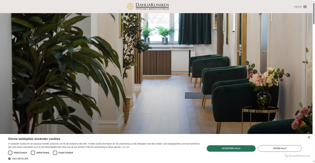 Security scan screenshot of https://dahliakliniken.se