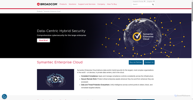 Security scan screenshot of https://symantec.com