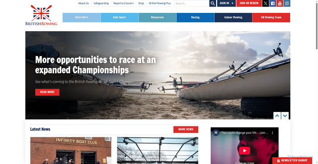 Security scan screenshot of https://www.britishrowing.org