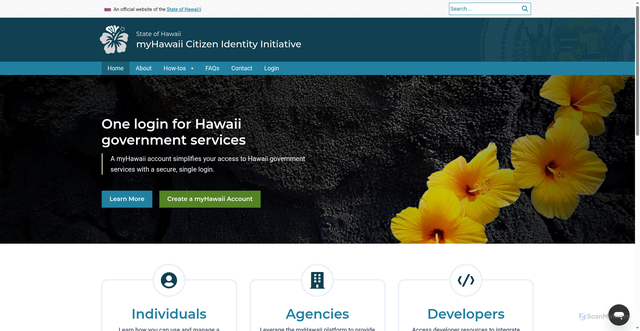 Security scan screenshot of https://my.hawaii.gov/