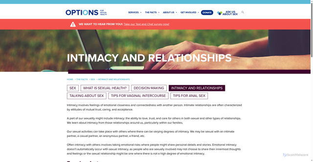 Security scan screenshot of https://www.optionsforsexualhealth.org/facts/sex/intimacy-and-relationships/