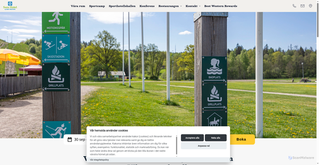 Security scan screenshot of https://arenahoteleskilstuna.se