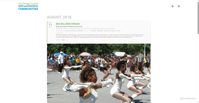 Security scan screenshot of https://www.safeandpeacefulchi.com/events/bud-billiken-parade/