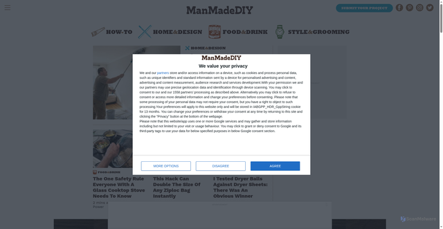 Security scan screenshot of https://manmadediy.com