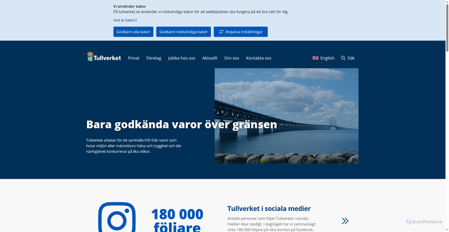 Security scan screenshot of https://www.tullverket.se