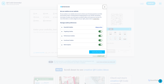 Security scan screenshot of https://www.qr-code-generator.com