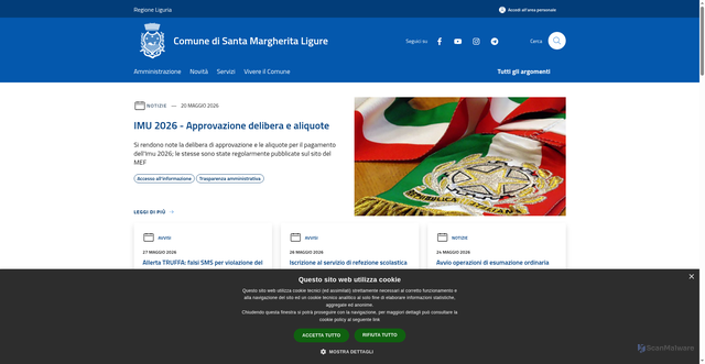 Security scan screenshot of https://www.comune.santa-margherita-ligure.ge.it