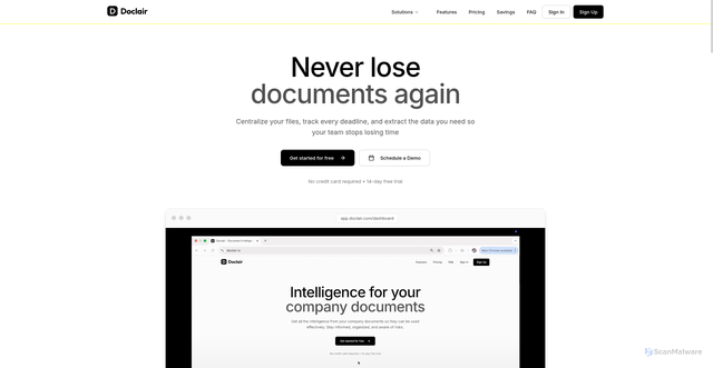 Security scan screenshot of https://doclair.io/