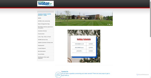Security scan screenshot of https://www.oldhamcountywaterky.gov/
