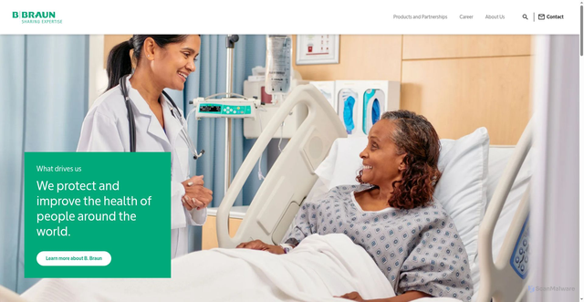 Security scan screenshot of https://bbraunusa.com