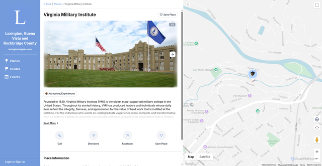 Security scan screenshot of https://explore.lexingtonvirginia.com/places/virginia-military-institute