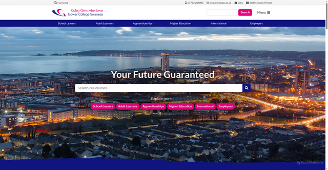 Security scan screenshot of https://www.gcs.ac.uk/