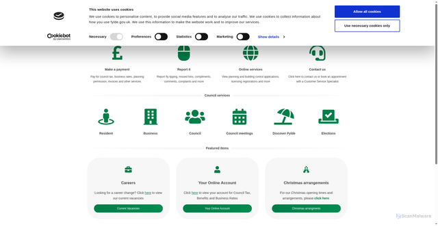 Security scan screenshot of https://new.fylde.gov.uk/