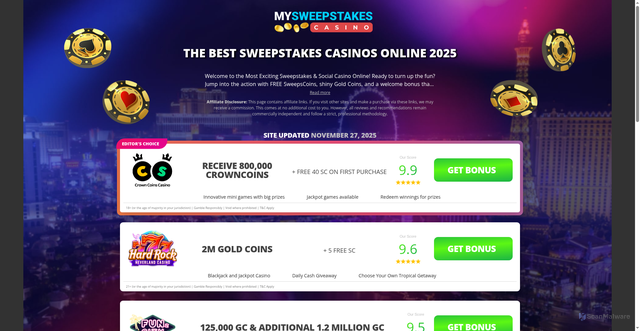 Security scan screenshot of https://ppc-mysweepstakescasino-com.pages.dev/