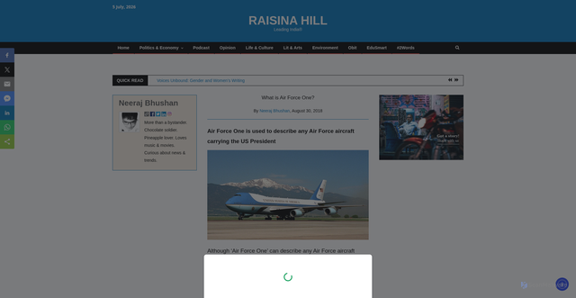 Security scan screenshot of https://www.raisinahill.com/what-is-air-force-one/