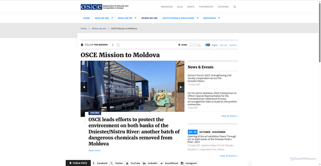 Security scan screenshot of https://www.osce.org/mission-to-moldova