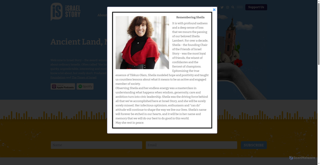 Security scan screenshot of https://www.israelstory.org/