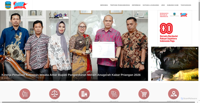 Security scan screenshot of https://pangandarankab.go.id