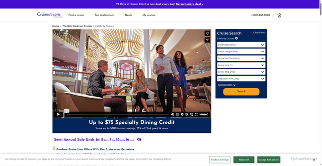 Security scan screenshot of https://www.cruises.com/promotion/celebrity-cruises.do?c=11