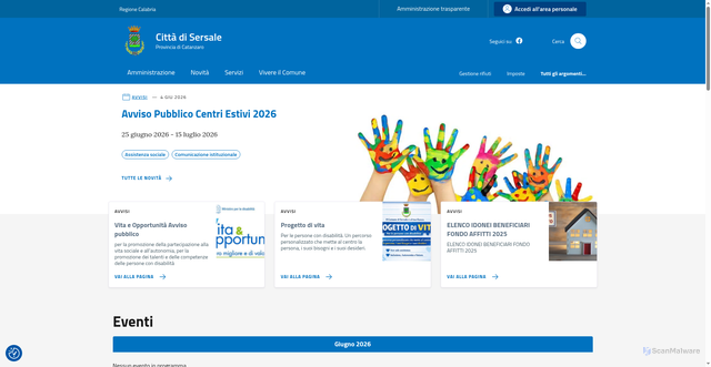 Security scan screenshot of https://www.comune.sersale.cz.it