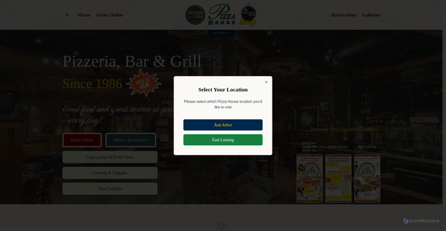Security scan screenshot of https://www.pizzahouse.com/