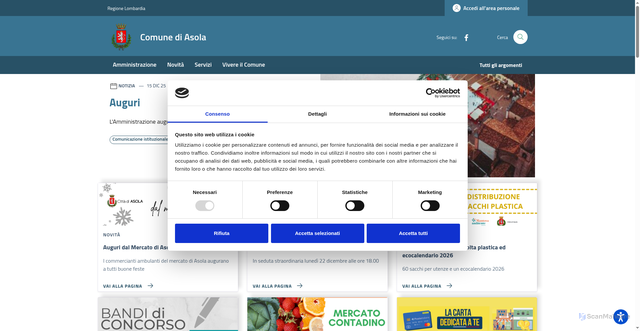 Security scan screenshot of https://www.comune.asola.mn.it/