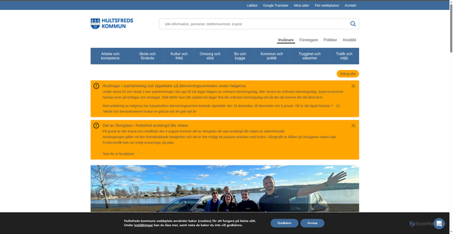 Security scan screenshot of https://www.hultsfred.se/