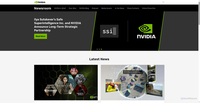 Security scan screenshot of https://nvidianews.com