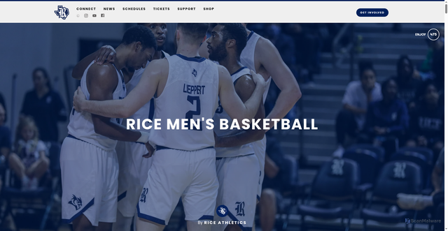 Security scan screenshot of https://riceathletics.exposure.co/rice-basketball