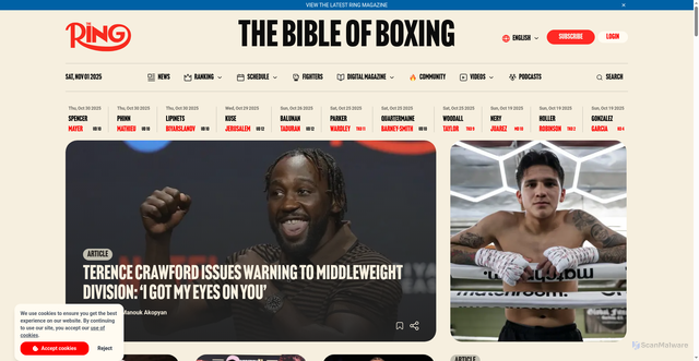 Security scan screenshot of https://ringmagazine.com/en