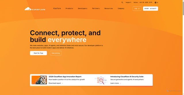 Security scan screenshot of https://cloudflare.com