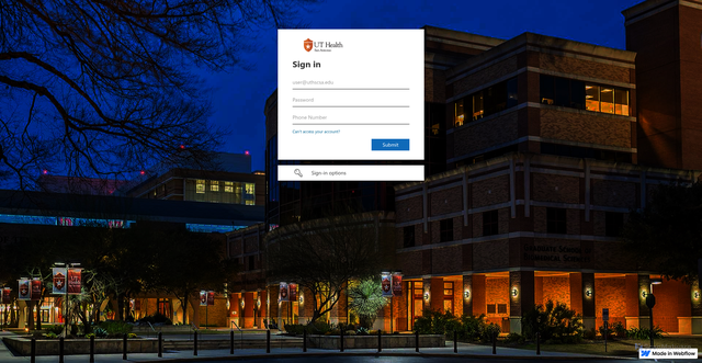Security scan screenshot of https://login-uthscsa-microsoftonl.webflow.io/