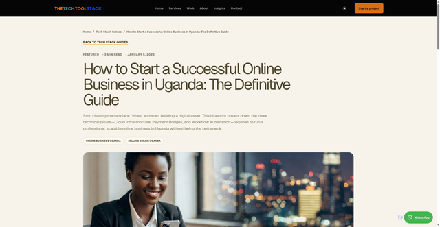 Security scan screenshot of https://thetechtoolstack.pages.dev/start-online-business-uganda/