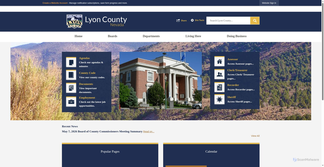 Security scan screenshot of https://www.lyon-county.org