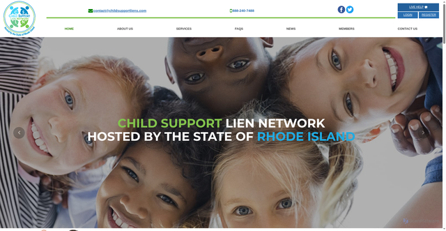 Security scan screenshot of https://www.childsupportliens.com