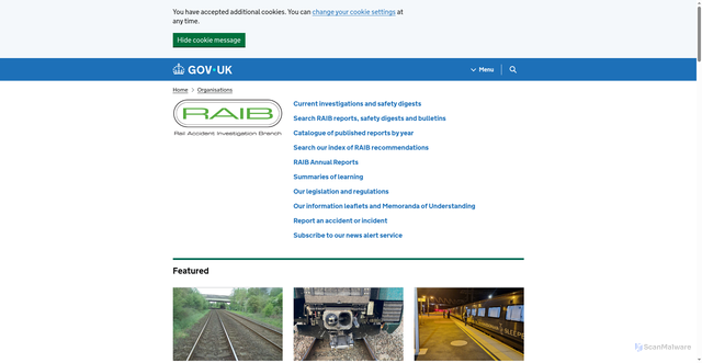 Security scan screenshot of http://www.raib.gov.uk