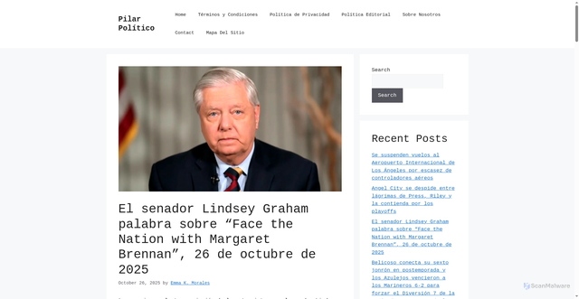 Security scan screenshot of https://pilarpolitico.com.ar/el-senador-lindsey-graham-habla-sobre-face-the-nation-with-margaret-brennan-26-de-octubre-de-2025/
