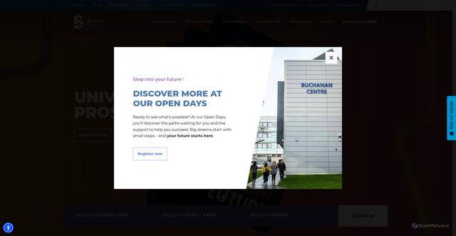 Security scan screenshot of https://bedfordcollegegroup.ac.uk/