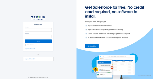 Security scan screenshot of https://trivium-packaging.file.force.com