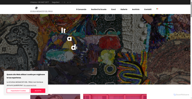 Security scan screenshot of https://scuolamosaicistifriuli.it/