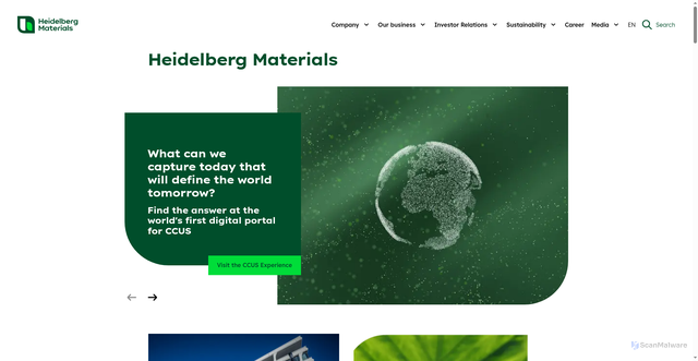 Security scan screenshot of https://heidelbergcement.com