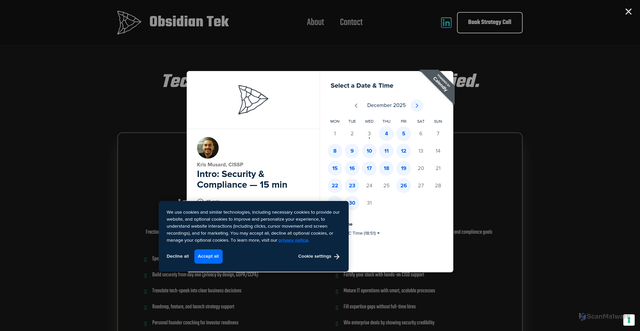 Security scan screenshot of http://obsidiantek.pages.dev/
