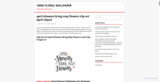 Security scan screenshot of https://1960sfloralwallpaper.pages.dev/post/april-showers-bring-may-flowers-clip-art/