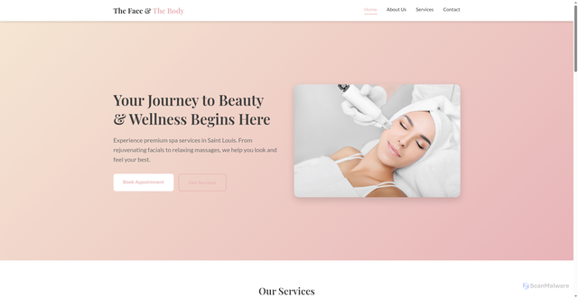 Security scan screenshot of https://thefaceandbody.pages.dev/