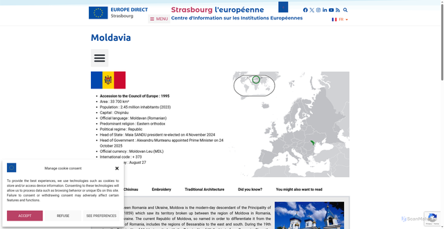 Security scan screenshot of https://www.strasbourg-europe.eu/moldavia/