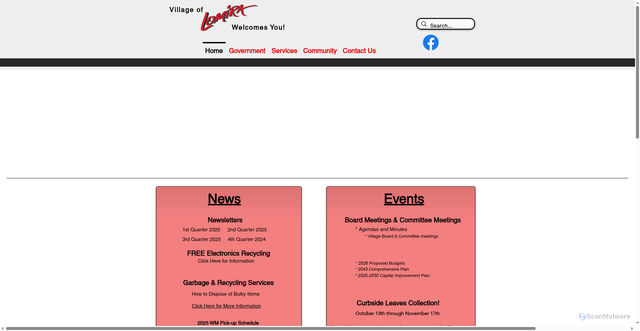 Security scan screenshot of https://www.villageoflomira.gov/