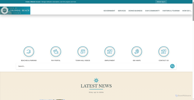 Security scan screenshot of https://colonialbeachva.gov/