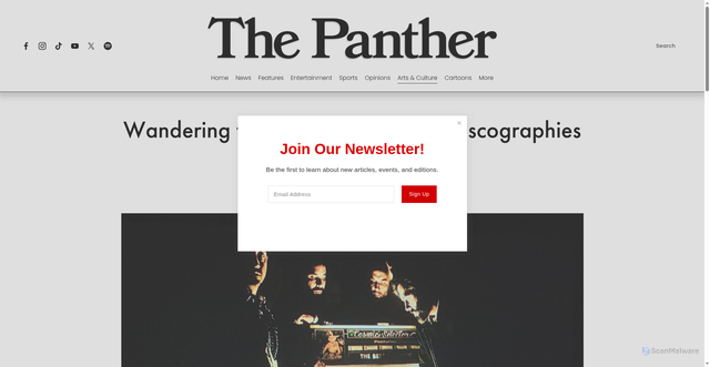 Security scan screenshot of https://www.thepanthernewspaper.org/artsandculture/wandering-through-love-loss-and-discographies-with-lord-huron