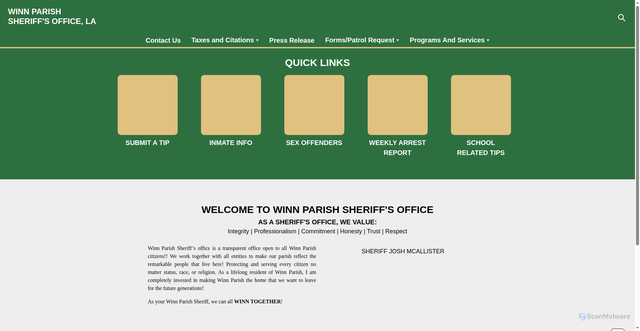 Security scan screenshot of https://winnsheriff.gov/